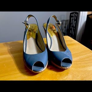 Blue Wedge MK Sandals